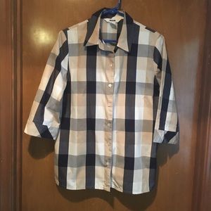 ALIA Ladies Button Up Blouse 3/4 Sleeves Size 10